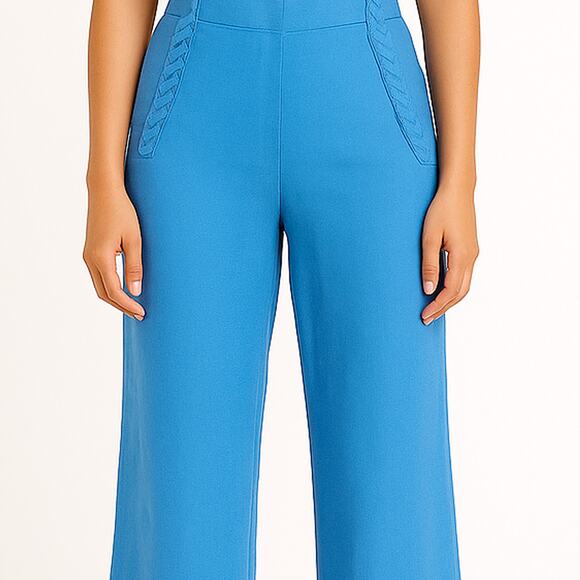 Jason Wu Linen Blend Wide-Leg Pants – Size 6 – Bright Blue - Picture 5 of 6